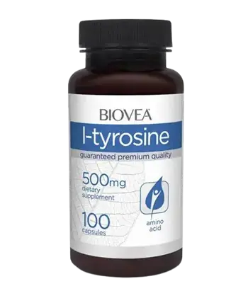BIOVEA L-Tyrosine 500 мг L-Тирозин - 100 капсули, 50 дози