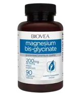 BIOVEA Magnesium Bis-glycinate 200 мг Магнезиев Бисглицинат - 90 капсули, 30 дози