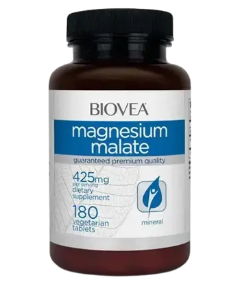 BIOVEA Magnesium Malate 425 мг Магнезий Малат - 180 таблетки, 60 дози