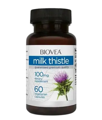 BIOVEA Milk Thistle 100 мг Екстракт от Бял Трън - 60 капсули, 60 дози