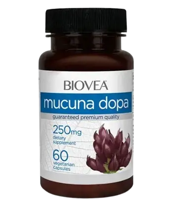 BIOVEA Mucuna Dopa 250 мг Мукуна Допа - 60 капсули, 30 дози