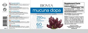 BIOVEA Mucuna Dopa 250 мг Мукуна Допа - 60 капсули, 30 дози