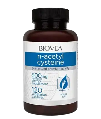 BIOVEA N-Acetyl Cysteine 500 мг N-Ацетил Цистеинът - 120 капсули, 60 дози