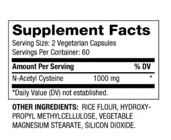 BIOVEA N-Acetyl Cysteine 500 мг N-Ацетил Цистеинът - 120 капсули, 60 дози