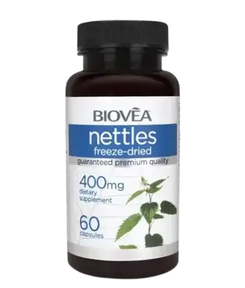 BIOVEA Nettles 400 мг Екстракт от Коприва - 60 капсули, 30 дози