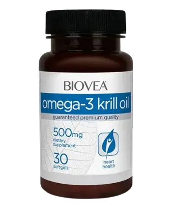 BIOVEA Omega-3 Krill Oil 500 мг Масло от Крил - 30 гел капсули, 30 дози