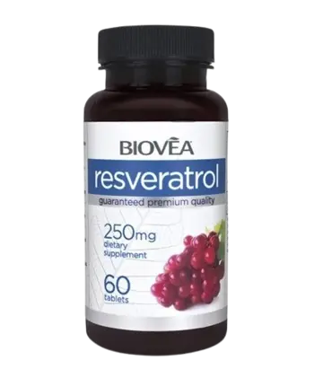 BIOVEA Resveratrol 250 мг Ресвератрол - 60 таблетки, 60 дози