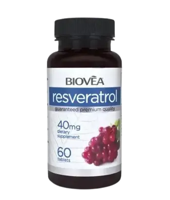 BIOVEA Resveratrol 40 мг Ресвератрол - 60 таблетки, 60 дози