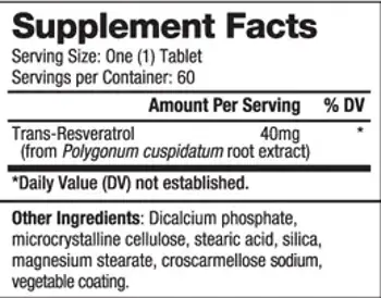 BIOVEA Resveratrol 40 мг Ресвератрол - 60 таблетки, 60 дози