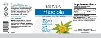 BIOVEA Rhodiola 300 мг Родиола Розеа - 30 капсули, 30 дози