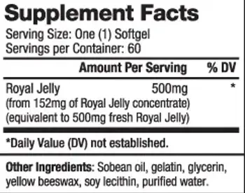 BIOVEA Royal Jelly 500 мг Пчелно Млечице - 60 гел капсули, 60 дози
