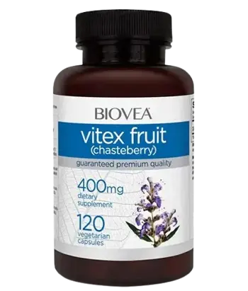 BIOVEA Vitex Fruit (Chasteberry) 400 мг Витекс - 120 капсули, 60 дози