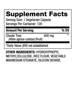 BIOVEA Vitex Fruit (Chasteberry) 400 мг Витекс - 120 капсули, 60 дози