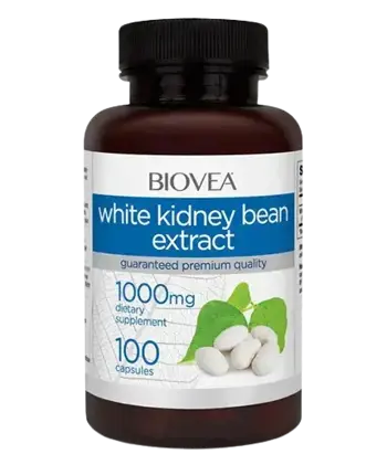 BIOVEA White Kidney Bean Extract 1000 мг Екстракт от Бял Боб - 100 капсули, 50 дози