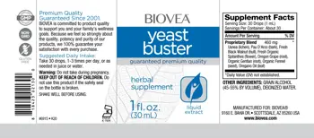 BIOVEA Yeast Buster Liquid Drops Кандида - 30 мл, 30 капки