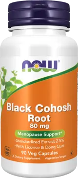 NOW Foods Black Cohosh Root 80 мг Черен Кохош - 90 веге капсули, 90 дози