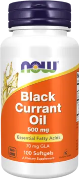 NOW Foods Black Currant Oil 500 мг Масло от Семена на Черен Касис - 100 гел капсули, 100 дози