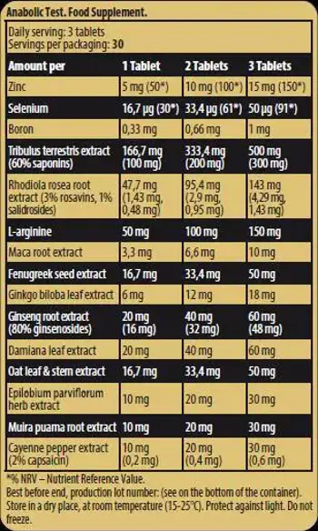 Kevin Levrone Black Line Anabolic Test Тестостеронов Бустер - 90 таблетки, 30 дози