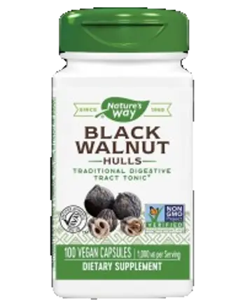 Nature's Way Black Walnut Hulls 500 mg За храносмилане и щитовидна жлеза х 100 капсули