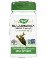 Nature's Way Bladderwrack Whole Thallus 580 mg Естествен йод от кафяви водорасли х 100 веган капсули
