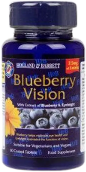 Holland & Barrett Blueberry Vision Подкрепа за здравето на очите и зрението х 60 Таблетки