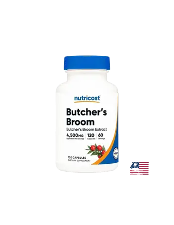 Nutricost Butcher's Broom Extract Бодлив залист – За кръвообращение и при уморени крака, 150 mg, 120 капсули