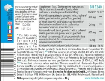 Bioherba Boswellia And Curcumin В подкрепа на ставите и сърцето