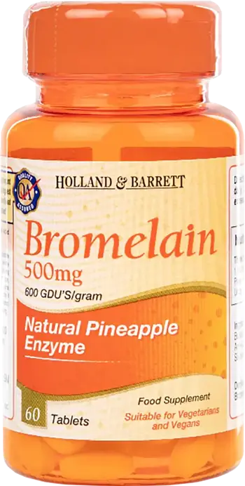 Bromelain 500 mg Подпомага храносмилането и възстановяването х 60 Таблетки