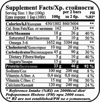 Brownie Protein Bar® Карамел с Бадеми - 100 грама