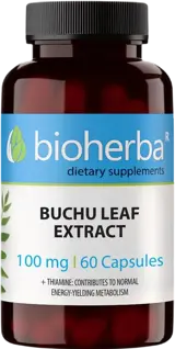 Bioherba Buchu Leaf Extract 100 mg Подкрепа за пикочните пътища и стомаха х 60 капсули