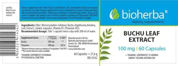 Bioherba Buchu Leaf Extract 100 mg Подкрепа за пикочните пътища и стомаха х 60 капсули