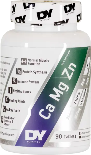 Dorian Yates Nutrition Ca Mg Zn Calcium + Magnesium + Zinc Formula Калций, Магнезий и Цинк - 90 таблетки, 30 дози