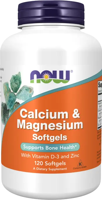 NOW Foods Calcium & Magnesium Softgels with Vit D and Zinc Калций и Магнезий Формула за Кости