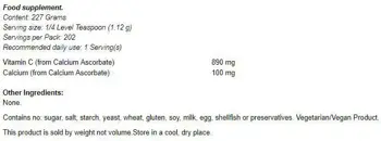 NOW Foods Calcium Ascorbate Pure Buffered Powder Буфериран Витамин C - 227 грама, 126 дози