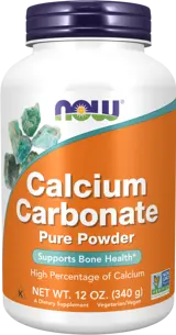 NOW Foods Calcium Carbonate Powder Калциев Карбонат на Прах - 340 грама, 200 дози
