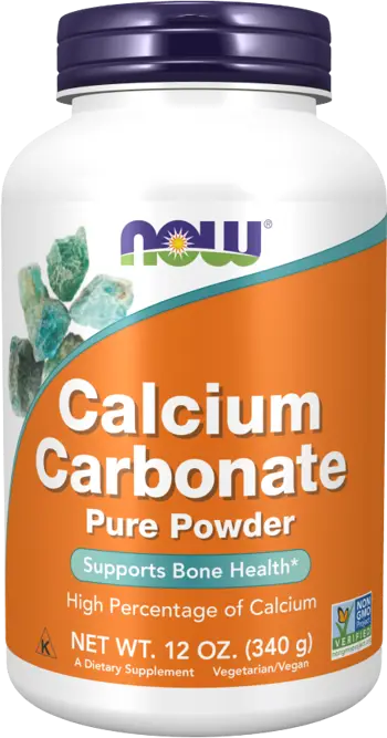 NOW Foods Calcium Carbonate Powder Калциев Карбонат на Прах - 340 грама, 200 дози