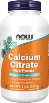 NOW Foods Calcium Citrate Powder Калциев Цитрат на Прах - 227 грама, 76 дози