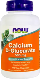 NOW Foods Calcium D-Glucarate 500 мг Калциев Д-Глюкарат - 90 веге капсули, 90 дози