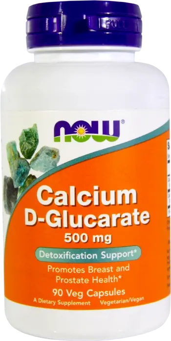NOW Foods Calcium D-Glucarate 500 мг Калциев Д-Глюкарат - 90 веге капсули, 90 дози