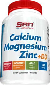 SAN Calcium Magnesium Zinc + D3 Калций, Магнезий, Цинк + Витамин D3 - 90 таблетки, 30 дози