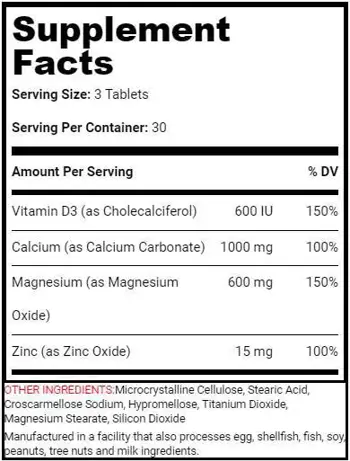 SAN Calcium Magnesium Zinc + D3 Калций, Магнезий, Цинк + Витамин D3 - 90 таблетки, 30 дози