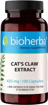 Bioherba Cat's Claw Extract 425 mg Екстракт от Котешки нокът за имунитет и стави х 100 капсули
