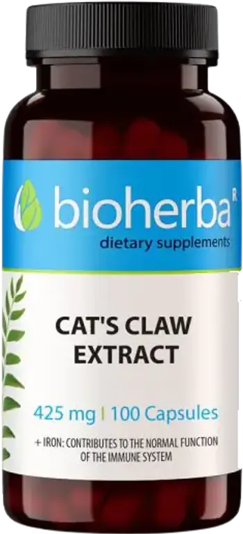 Bioherba Cat's Claw Extract 425 mg Екстракт от Котешки нокът за имунитет и стави х 100 капсули