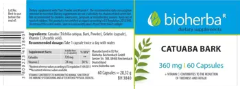 Bioherba Catuaba Bark 360 mg Кора от Катуаба за либидо и жизненост х 60 капсули