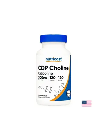 Nutricost CDP Choline Citicoline За памет и концентрация 300 мг х 120 капсули