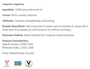 NOW Foods Cedarwood Oil 100% Pure Juniperus Virginiana 100% Чисто Масло от Кедрово Дърво - 30 мл