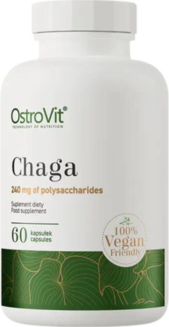 OstroVit Chaga 600 мг Vege Чага - 60 капсули, 60 дози