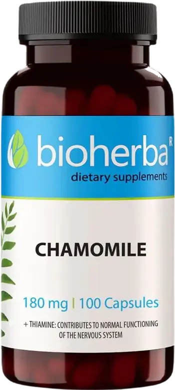Bioherba Chamomile 180 mg с Тиамин за Спокоен Сън и Нервна Система