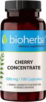 Bioherba Cherry Concentrate 500 mg Концентрат от череша за възстановяване и антиоксидантна защита х 100 капсули
