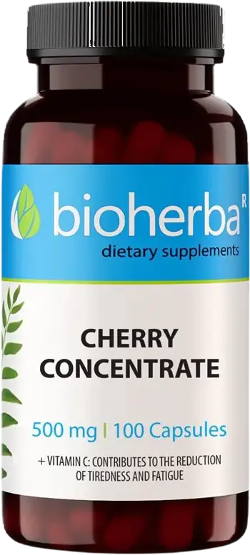 Bioherba Cherry Concentrate 500 mg Концентрат от череша за възстановяване и антиоксидантна защита х 100 капсули